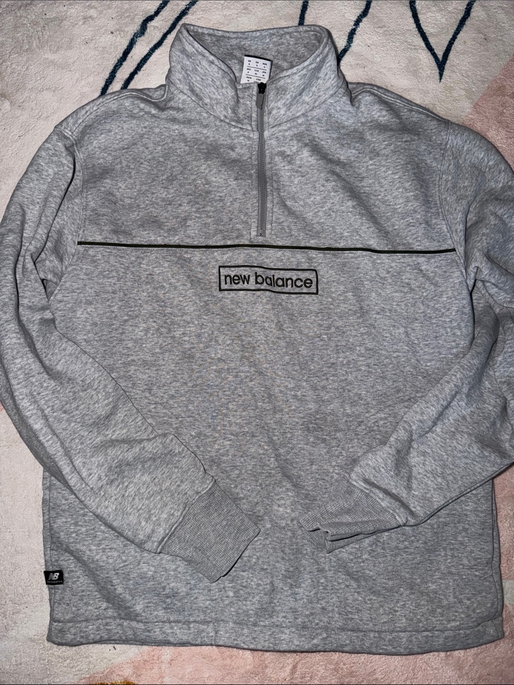 New Balance Men’s Light Gray Half-Zip Pullover Sweatshirt